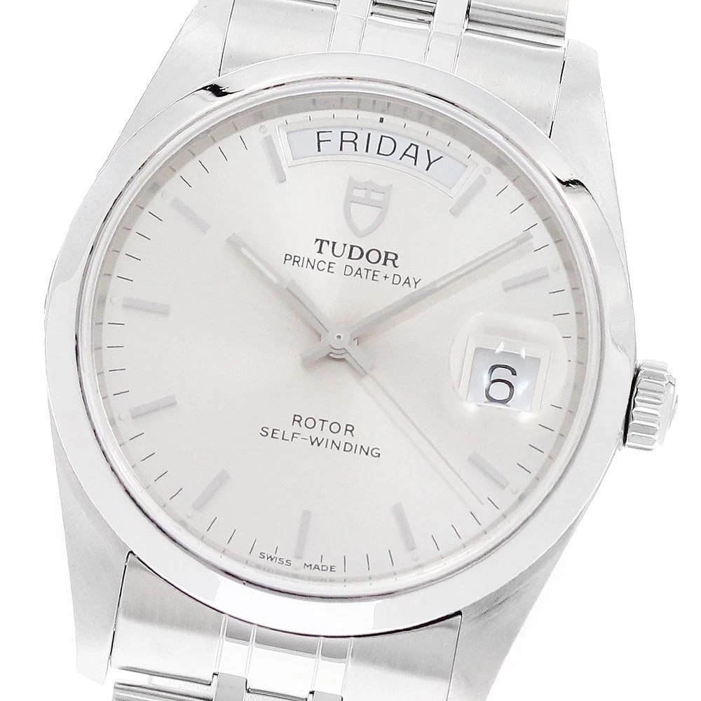 TUDOR PRINCE DATE SILVER AUTOMATIC WATCH: TUDOR Prince Date Silver Automatic Watch Brand: TUDOR Type: Wristwatch Material: Band Material Stainless Steel, Case Material Stainless Steel Color: Band Color Silver, Dial Color Silver, Case Color Si