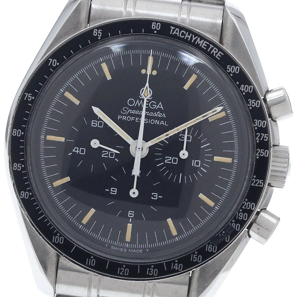 OMEGA SPEEDMASTER PROFESSIONAL CHRONOGRAPH WATCH: OMEGA Speedmaster Professional Chronograph Watch Brand: OMEGA Type: Wristwatch Material: Band Material Stainless Steel, Case Material Stainless Steel Color: Band Color Silver, Dial Color black, Case