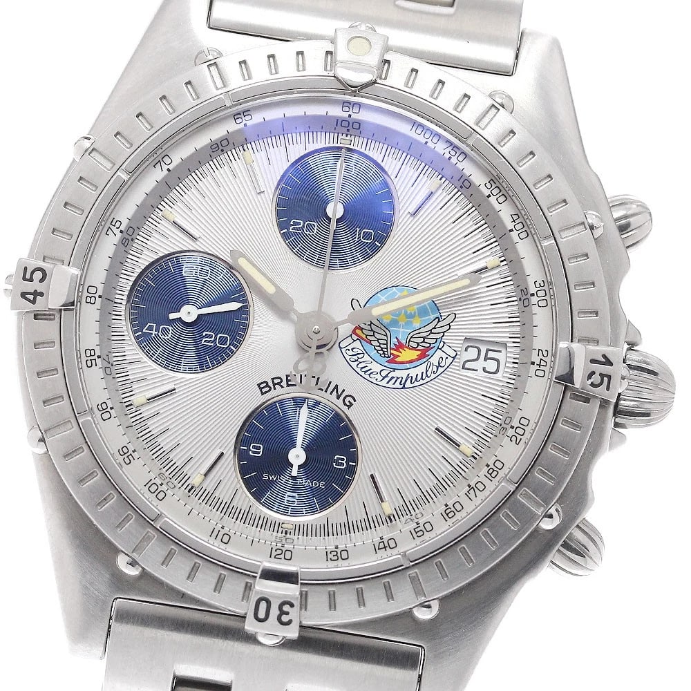 BREITLING CHRONOMAT BLUE IMPULSE DATE AUTOMATIC WATCH: BREITLING Chronomat Blue Impulse Date Automatic Watch Brand: BREITLING Type: Wristwatch Material: Band Material Stainless Steel, Case Material Stainless Steel Color: Band Color Silver, Dial Color