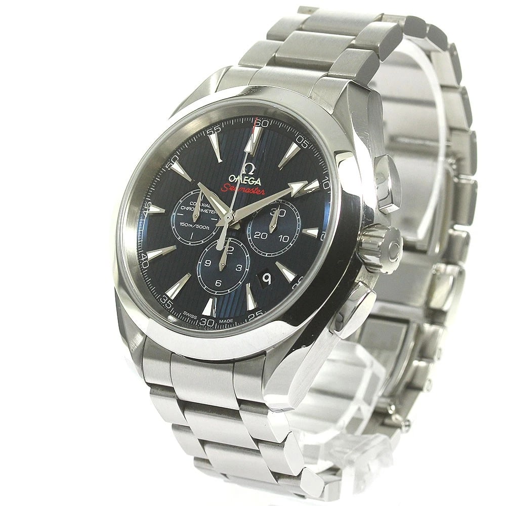 OMEGA SEAMASTER AQUA TERRA AUTOMATIC WATCH: OMEGA Seamaster Aqua Terra Automatic Watch Brand: OMEGA Type: Wristwatch Material: Band Material Stainless Steel, Case Material Stainless Steel Color: Band Color Silver, Dial Color Navy, Case Color