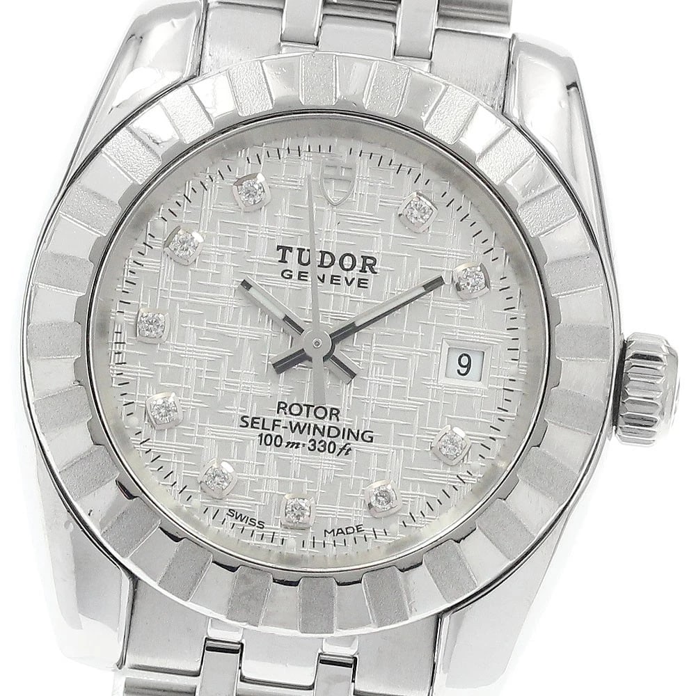 TUDOR CLASSIC DATE DIAMOND SILVER AUTOMATIC WATCH: TUDOR Classic Date diamond Silver Automatic Watch Brand: TUDOR Type: Wristwatch Material: Band Material Stainless Steel, Case Material Stainless Steel Color: Band Color Silver, Dial Color Silver,