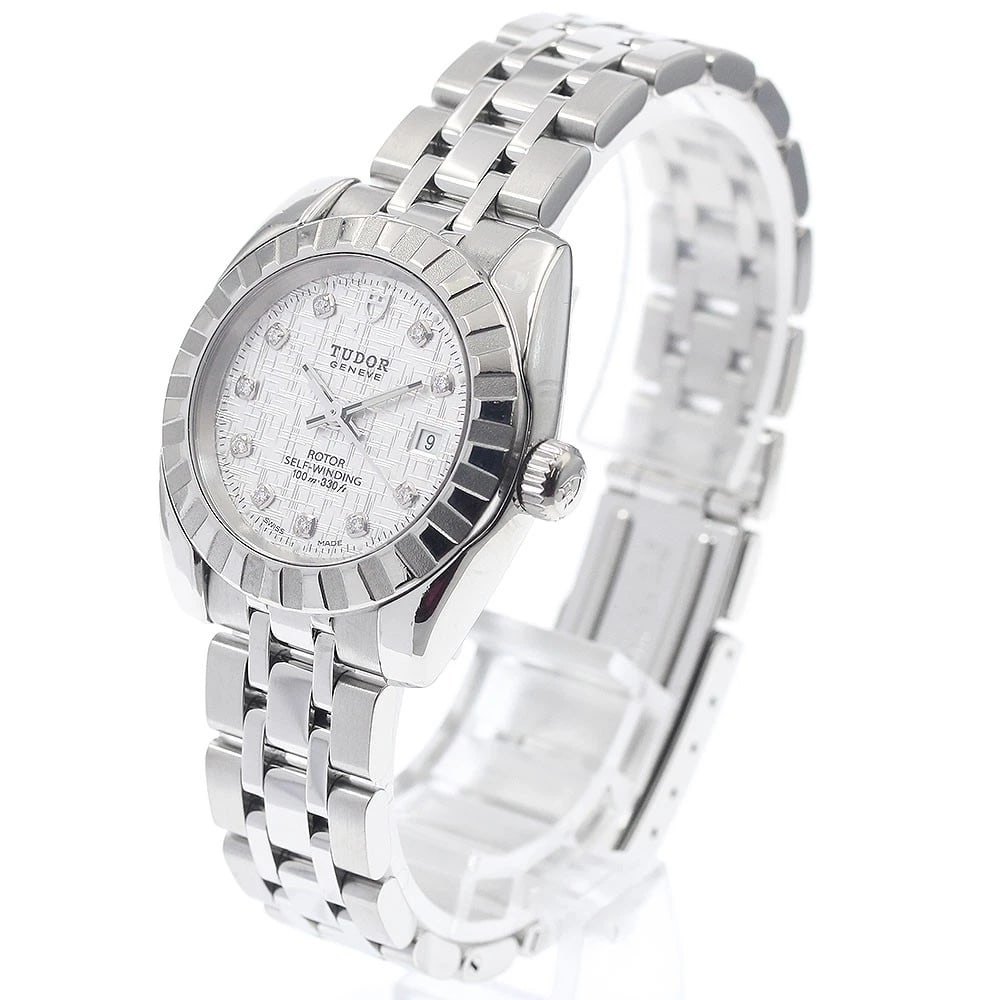 TUDOR CLASSIC DATE DIAMOND SILVER AUTOMATIC WATCH - 2