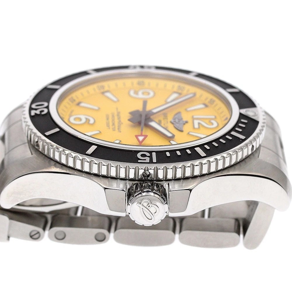 BREITLING SUPER OCEAN DATE YELLOW AUTOMATIC WATCH - 4