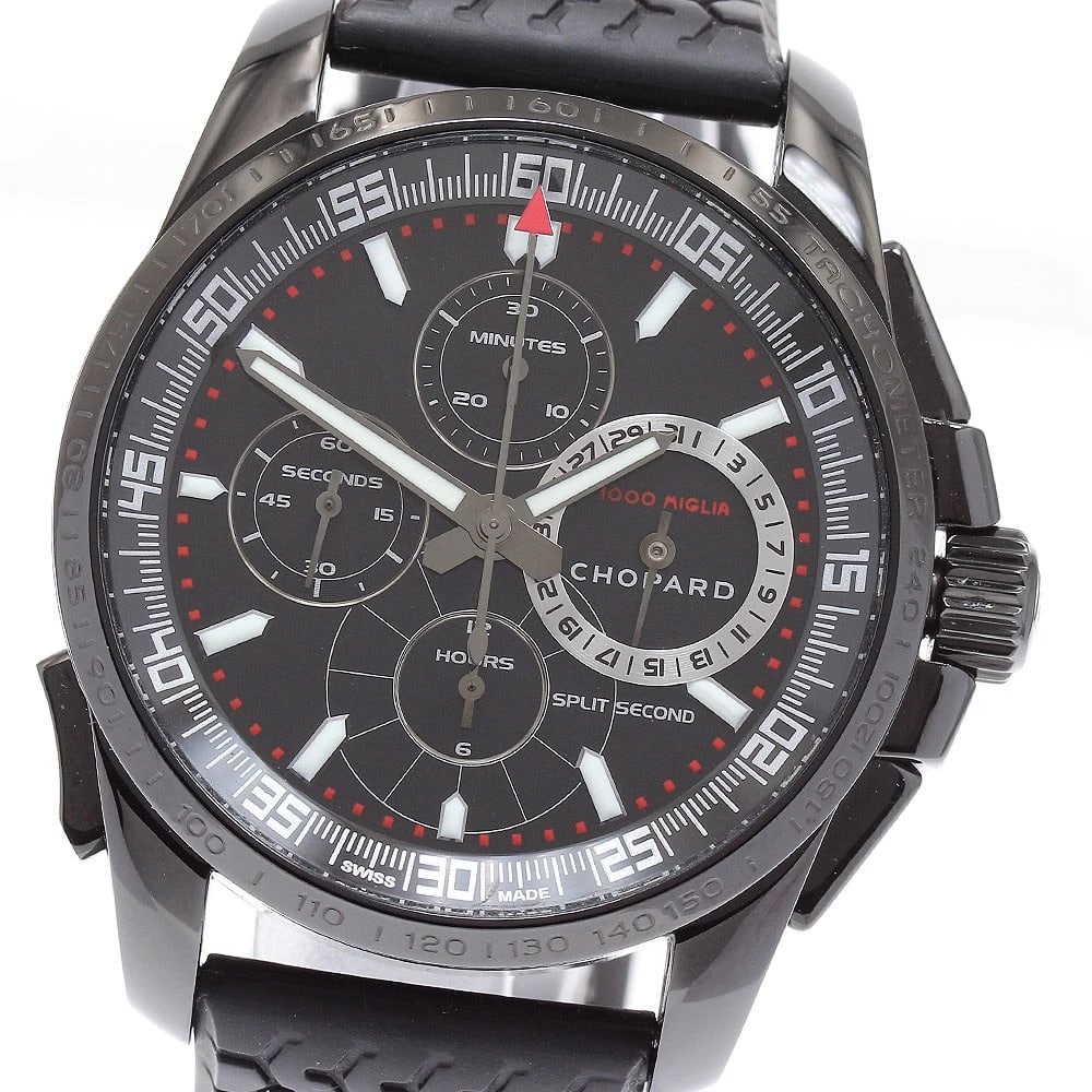 CHOPARD MILLE MIGLIA CHRONOGRAPH AUTOMATIC WATCH: Chopard Mille Miglia Chronograph Automatic Watch Brand: Chopard Type: Wristwatch Material: Band Material rubber, Case Material Stainless Steel Color: Band Color black, Dial Color black, Case Color