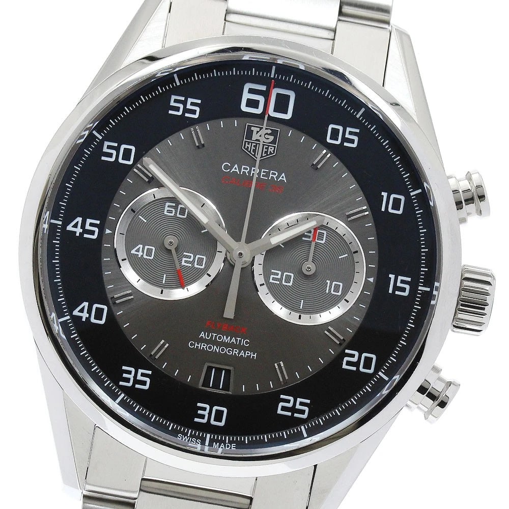 TAG HEUER CARRERA CALIBER AUTOMATIC WATCH: TAG HEUER Carrera Caliber Automatic Watch Brand: TAG HEUER Type: Wristwatch Material: Band Material Stainless Steel, Case Material Stainless Steel Color: Band Color Silver, Dial Color Black Grey,