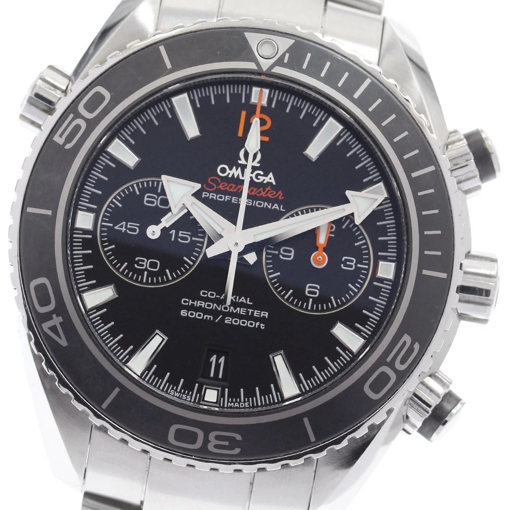 OMEGA SEAMASTER PLANET OCEAN CHRONOGRAPH WATCH: OMEGA Seamaster Planet Ocean Chronograph Watch Brand: OMEGA Type: Wristwatch Material: Band Material Stainless Steel, Case Material Stainless Steel Color: Band Color Silver, Dial Color black, Case