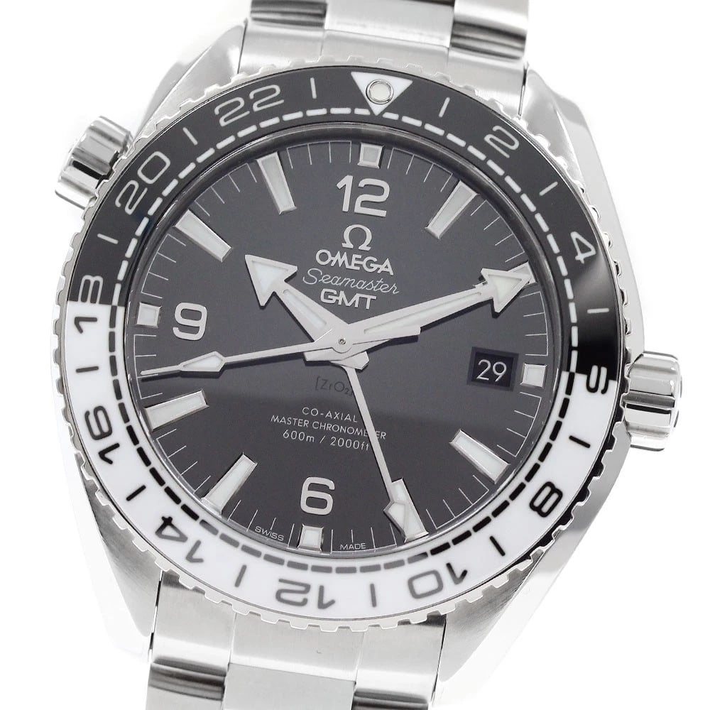 OMEGA SEAMASTER PLANET OCEAN GMT COAXIAL WATCH: OMEGA Seamaster Planet Ocean GMT Coaxial Watch Brand: OMEGA Type: Wristwatch Material: Band Material Stainless Steel, Case Material Stainless Steel Color: Band Color Silver, Dial Color black, Case
