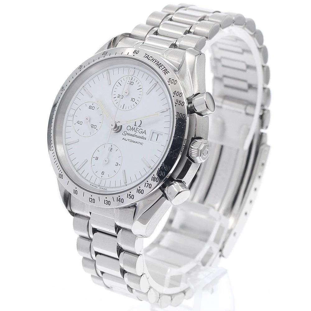 OMEGA SPEEDMASTER DATE WHITE AUTOMATIC WATCH - 2