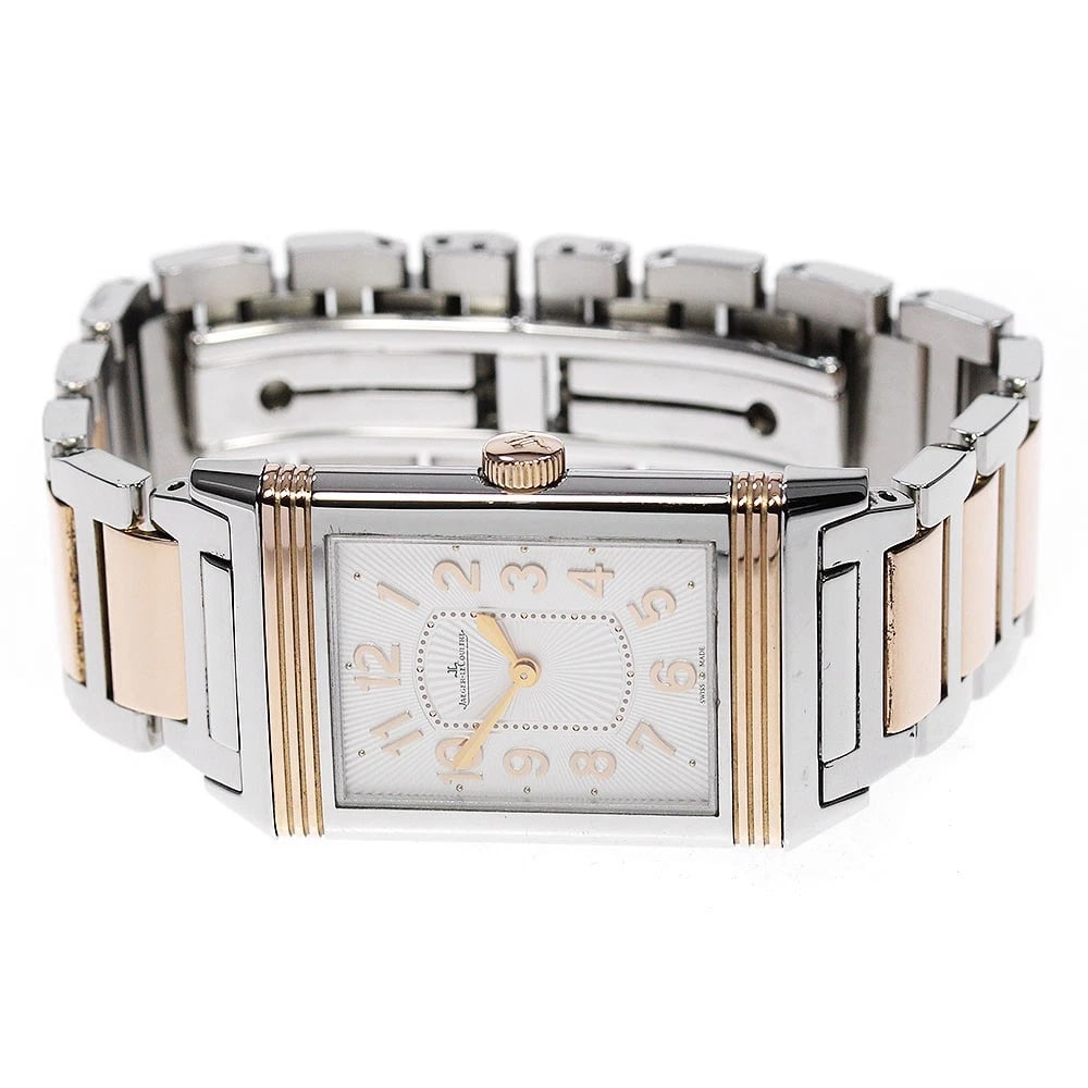 JAEGER-LECOULTRE GRANDE REVERSO WATCH: JAEGER-LECOULTRE Grande Reverso Watch Brand: JAEGER-LECOULTRE Type: Wristwatch Material: Band Material Stainless Steel/PG, Case Material Stainless Steel/PG Color: Band Color Silver / Gold, Dial Color