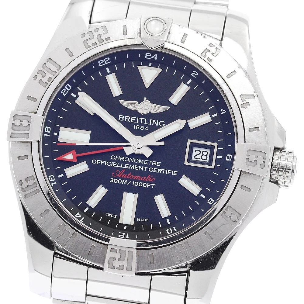 BREITLING AVENGER DATE BLACK AUTOMATIC WATCH: BREITLING Avenger Date black Automatic Watch Brand: BREITLING Type: Wristwatch Material: Band Material Stainless Steel, Case Material Stainless Steel Color: Band Color Silver, Dial Color black, Case