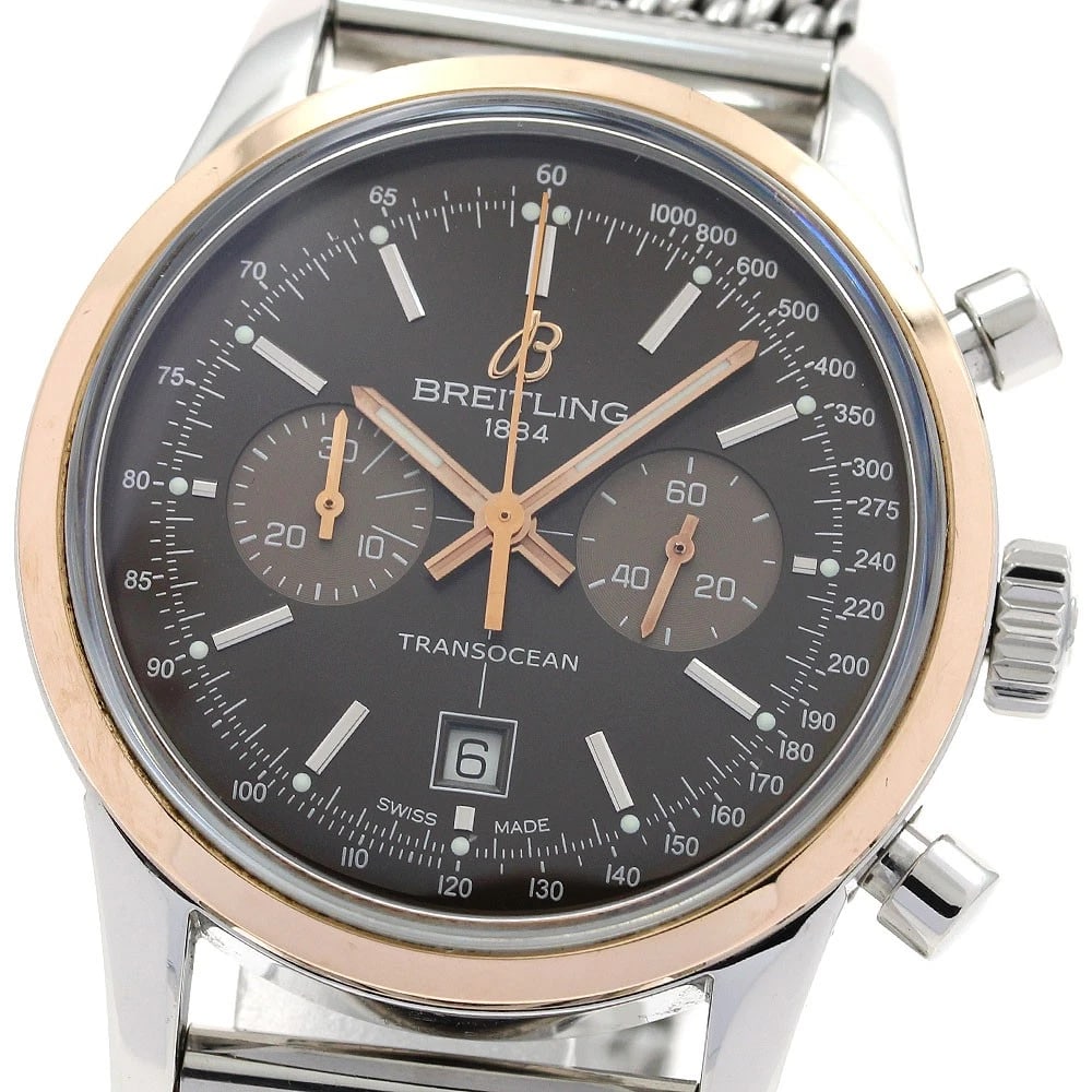 BREITLING CHRONOGRAPH BROWN AUTOMATIC WATCH: BREITLING Chronograph Brown Automatic Watch Brand: BREITLING Type: Wristwatch Material: Band Material Stainless Steel, Case Material Stainless Steel/K18PG Color: Band Color Silver, Dial Color Brown,