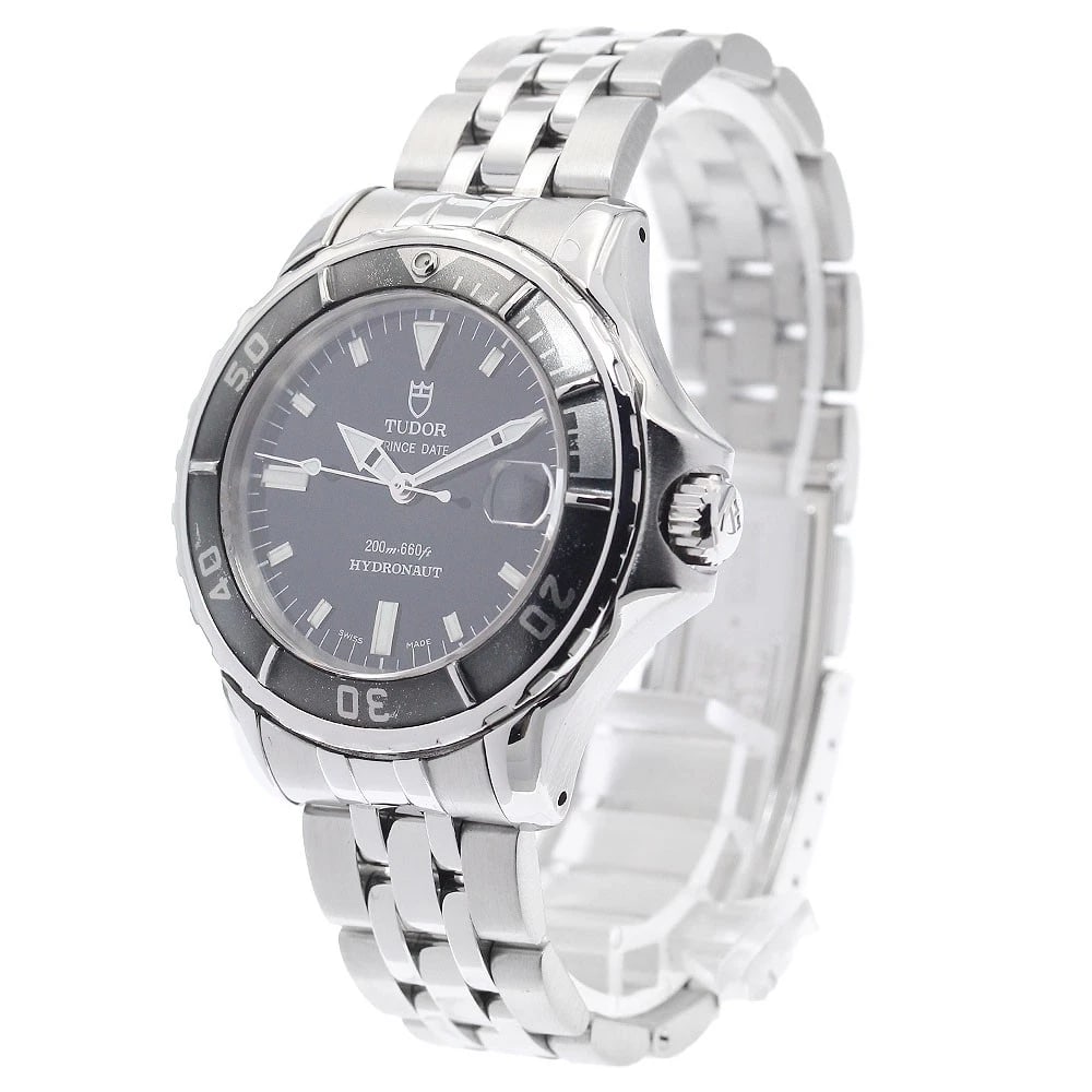 TUDOR DATE BLACK AUTOMATIC WATCH - 2