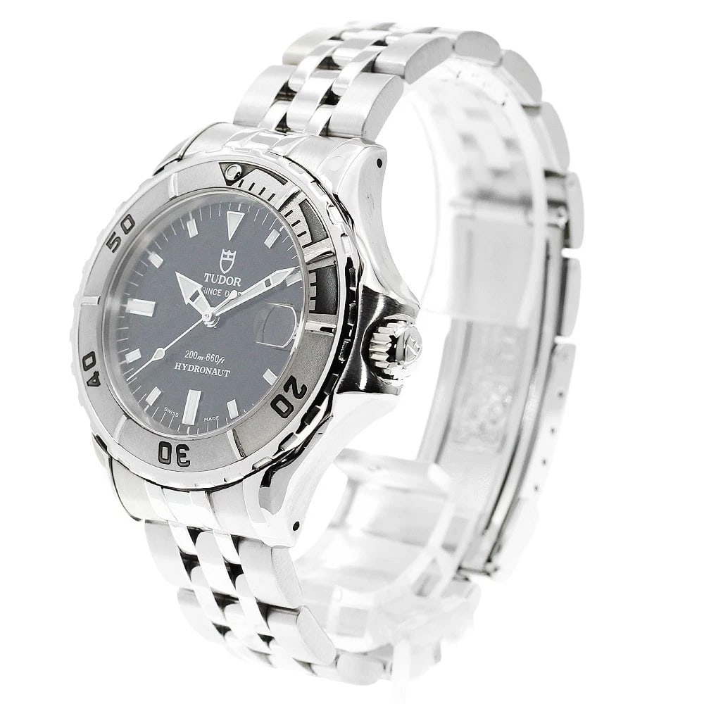 TUDOR DATE BLACK AUTOMATIC WATCH - 2