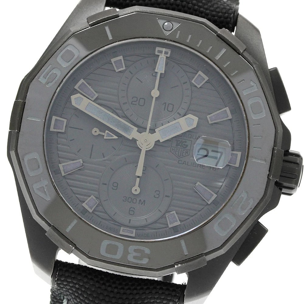 TAG HEUER AQUA RACER BLACK CALIBER WATCH (1 of 2)