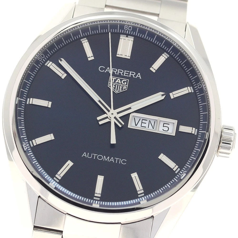 TAG HEUER CARRERA CALIBER DATE AUTOMATIC WATCH: TAG HEUER Carrera Caliber date Automatic Watch Brand: TAG HEUER Type: Wristwatch Material: Band Material Stainless Steel, Case Material Stainless Steel Color: Band Color Silver, Dial Color Navy, Case