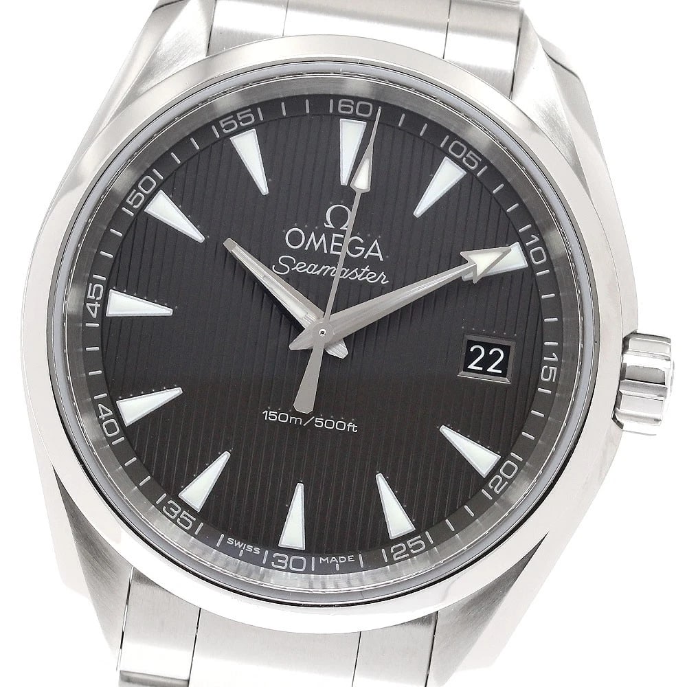 OMEGA SEAMASTER AQUA TERRA DATE QUARTZ WATCH: OMEGA Seamaster Aqua Terra Date Quartz Watch Brand: OMEGA Type: Wristwatch Material: Band Material Stainless Steel, Case Material Stainless Steel Color: Band Color Silver, Dial Color gray, Case Color 