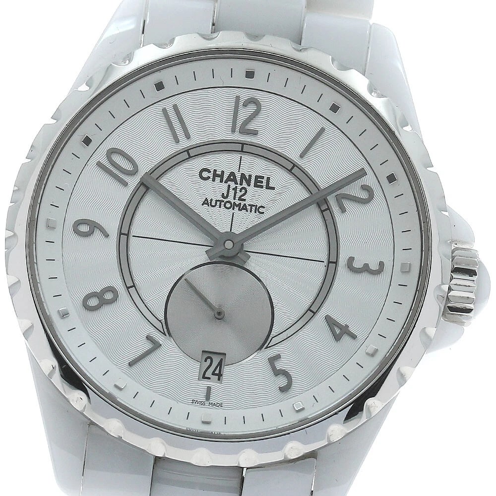 CHANEL J12 WHITE CERAMIC AUTOMATIC WATCH: CHANEL J12 White Ceramic Automatic Watch Brand: CHANEL Type: Wristwatch Material: Band Material Stainless Steel / ceramic, Case Material Stainless Steel / ceramic Color: Band Color white, Dial Color
