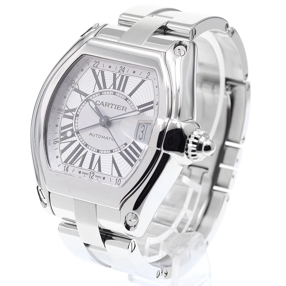 CARTIER ROADSTER SILVER AUTOMATIC WATCH: CARTIER Roadster Silver Automatic Watch Brand: CARTIER Type: Wristwatch Material: Band Material Stainless Steel, Case Material Stainless Steel Color: Band Color Silver, Dial Color Silver, Case Color