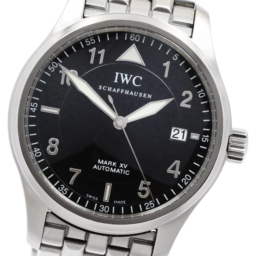 IWC SCHAFFHAUSEN SPITFIRE DATE AUTOMATIC WATCH: IWC SCHAFFHAUSEN Spitfire Date Automatic Watch Brand: IWC SCHAFFHAUSEN Type: Wristwatch Material: Band Material Stainless Steel, Case Material Stainless Steel Color: Band Color Silver, Dial Color