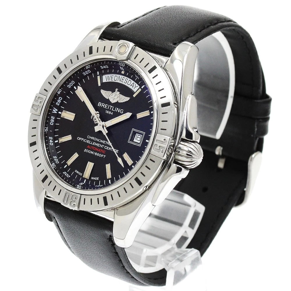 BREITLING GALACTIC DATE BLACK AUTOMATIC WATCH - 2
