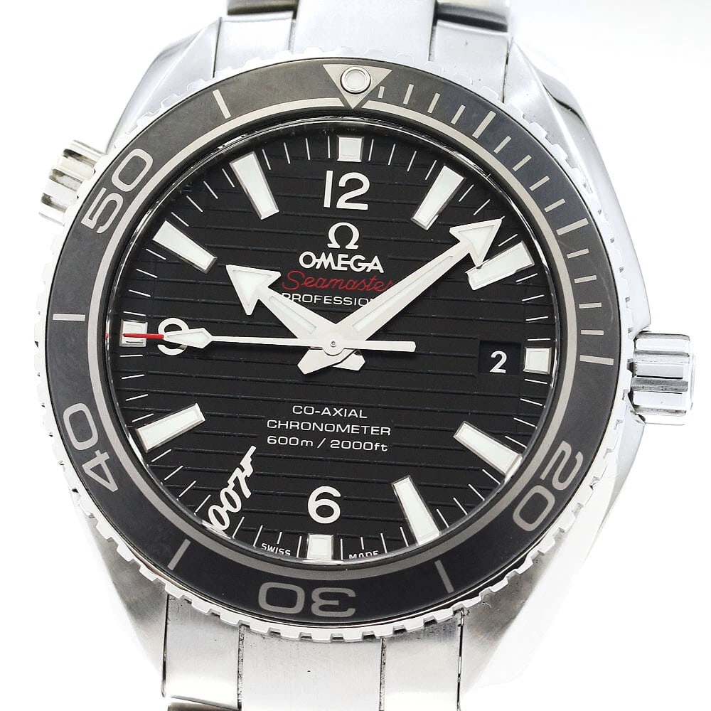 OMEGA SEAMASTER PLANET OCEAN WATCH: OMEGA Seamaster Planet Ocean Watch Brand: OMEGA Type: Wristwatch Material: Band Material Stainless Steel, Case Material Stainless Steel Color: Band Color Silver, Dial Color black, Case Color Silver Si