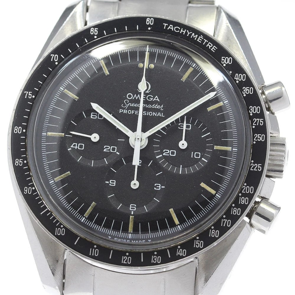 OMEGA SPEEDMASTER PROFESSIONAL WATCH: OMEGA Speedmaster Professional Watch Brand: OMEGA Type: Wristwatch Material: Band Material Stainless Steel, Case Material Stainless Steel Color: Band Color Silver, Dial Color black, Case Color Silver