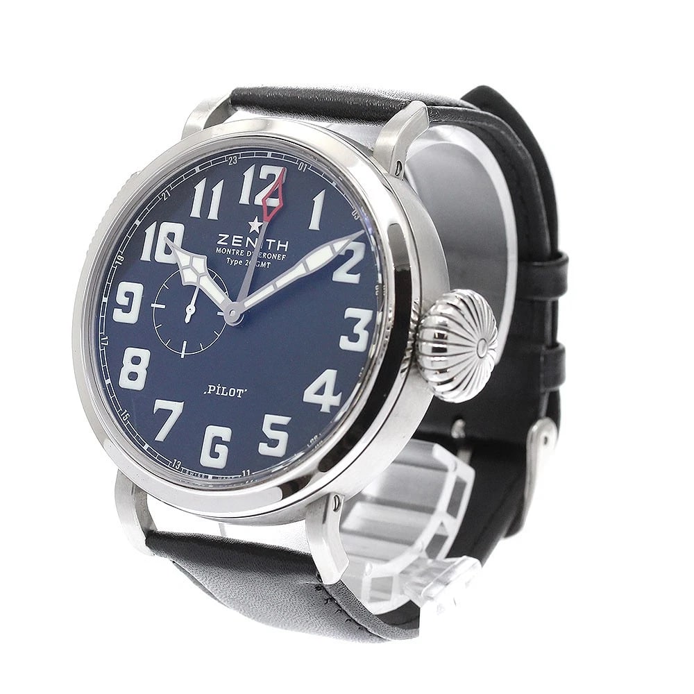 ZENITH PILOT BLACK AUTOMATIC WATCH - 2