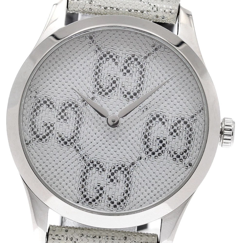 GUCCI G TIMELESS WHITE QUARTZ WATCH: GUCCI G timeless white Quartz Watch Brand: GUCCI Type: Wristwatch Material: Band Material leather, Case Material Stainless Steel Color: Band Color white, Dial Color white, Case Color Silver Size: Case