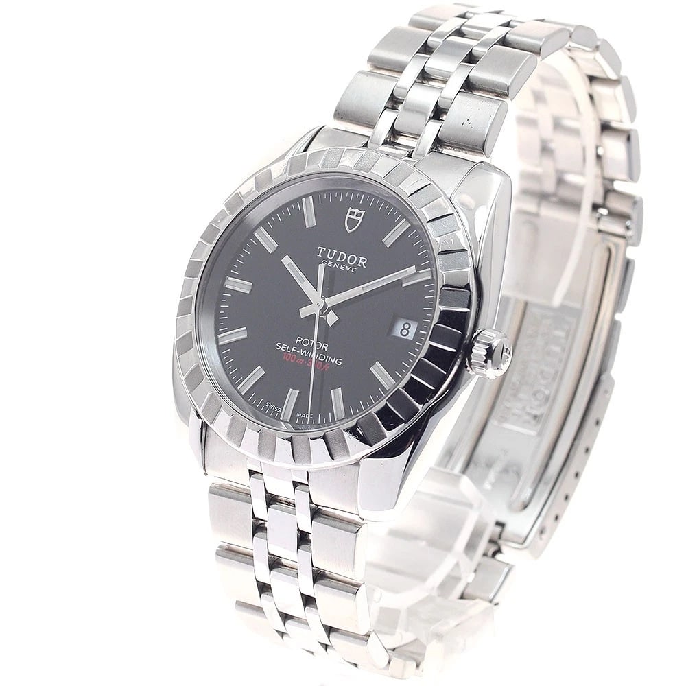 TUDOR CLASSIC DATE BLACK AUTOMATIC WATCH - 2