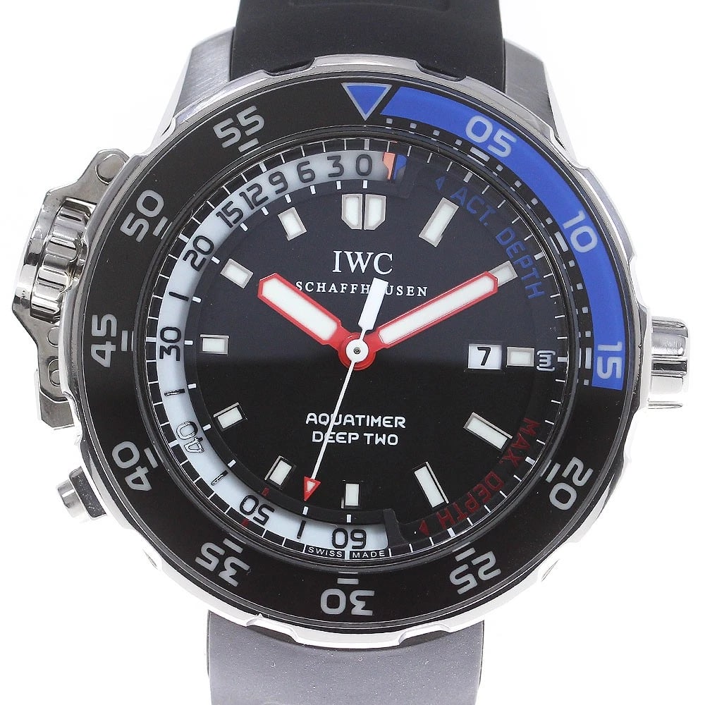 IWC SCHAFFHAUSEN AQUATIMER DATE AUTOMATIC WATCH: IWC SCHAFFHAUSEN Aquatimer Date Automatic Watch Brand: IWC SCHAFFHAUSEN Type: Wristwatch Material: Band Material rubber, Case Material Stainless Steel Color: Band Color black, Dial Color black, Case
