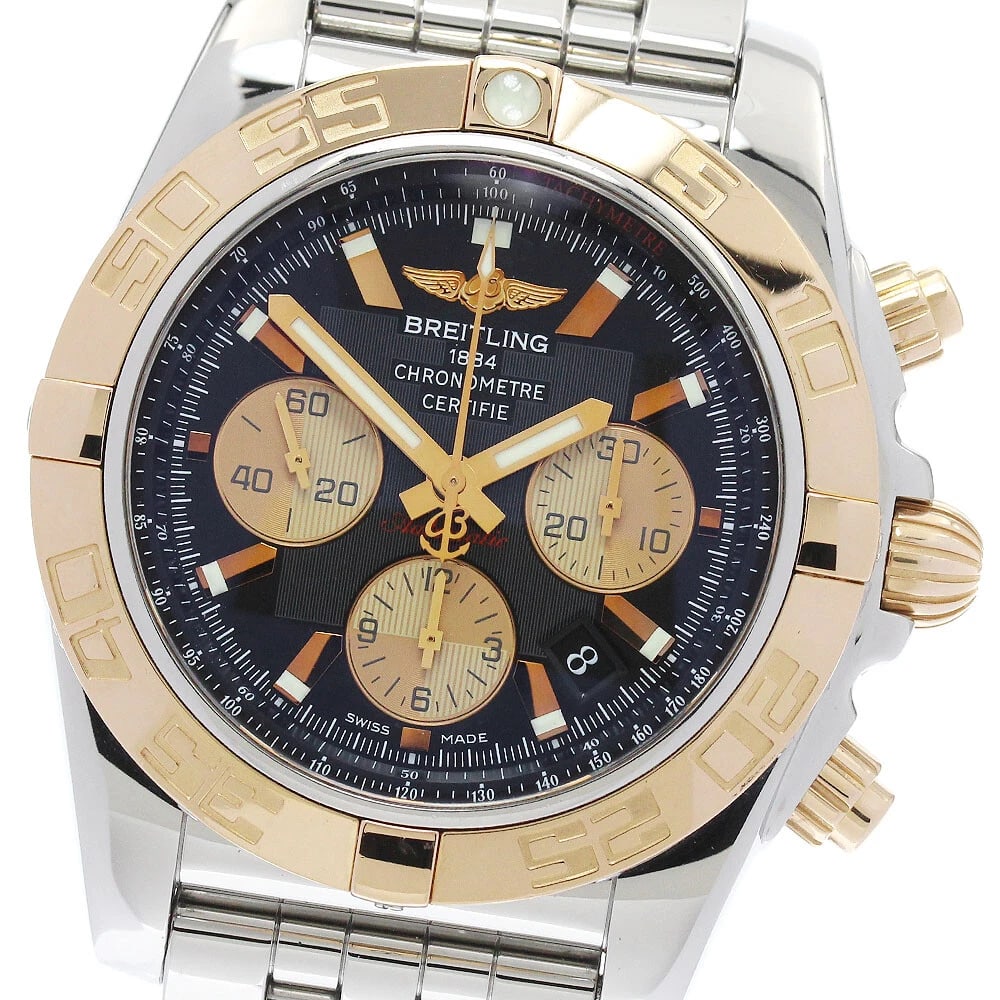 BREITLING CHRONOMATK18PG BLACK AUTOMATIC WATCH (1 of 4)