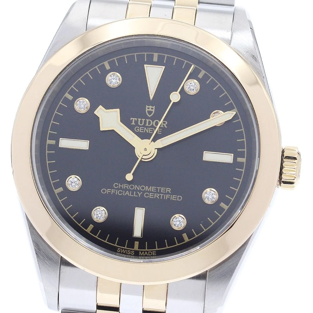 TUDOR BLACK DIAMOND YG AUTOMATIC WATCH: TUDOR Black diamond YG Automatic Watch Brand: TUDOR Type: Wristwatch Material: Band Material Stainless Steel/YG, Case Material Stainless Steel/YG Color: Band Color Silver / Gold, Dial Color black, Cas