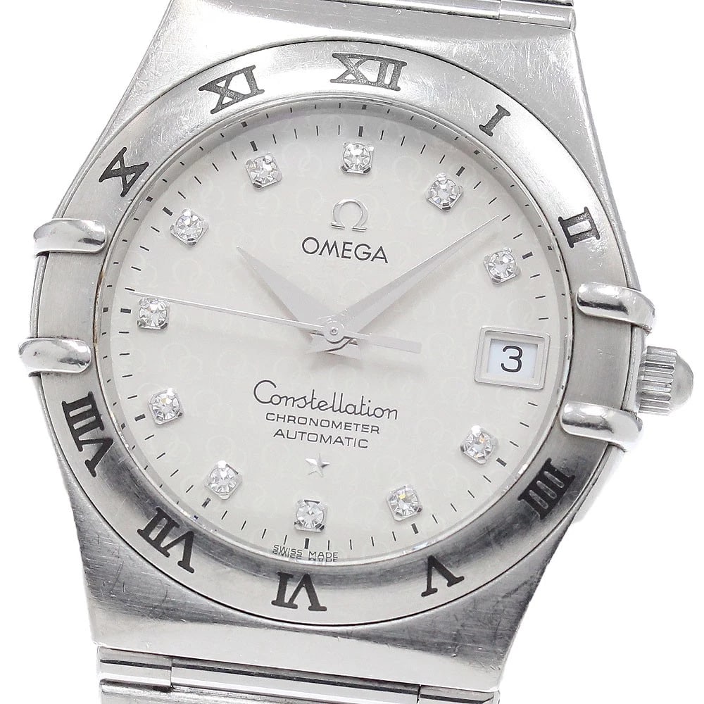 OMEGA CONSTELLATION DIAMOND AUTOMATIC WATCH: OMEGA Constellation diamond Automatic Watch Brand: OMEGA Type: Wristwatch Material: Band Material Stainless Steel, Case Material Stainless Steel Color: Band Color Silver, Dial Color Silver, Case Color