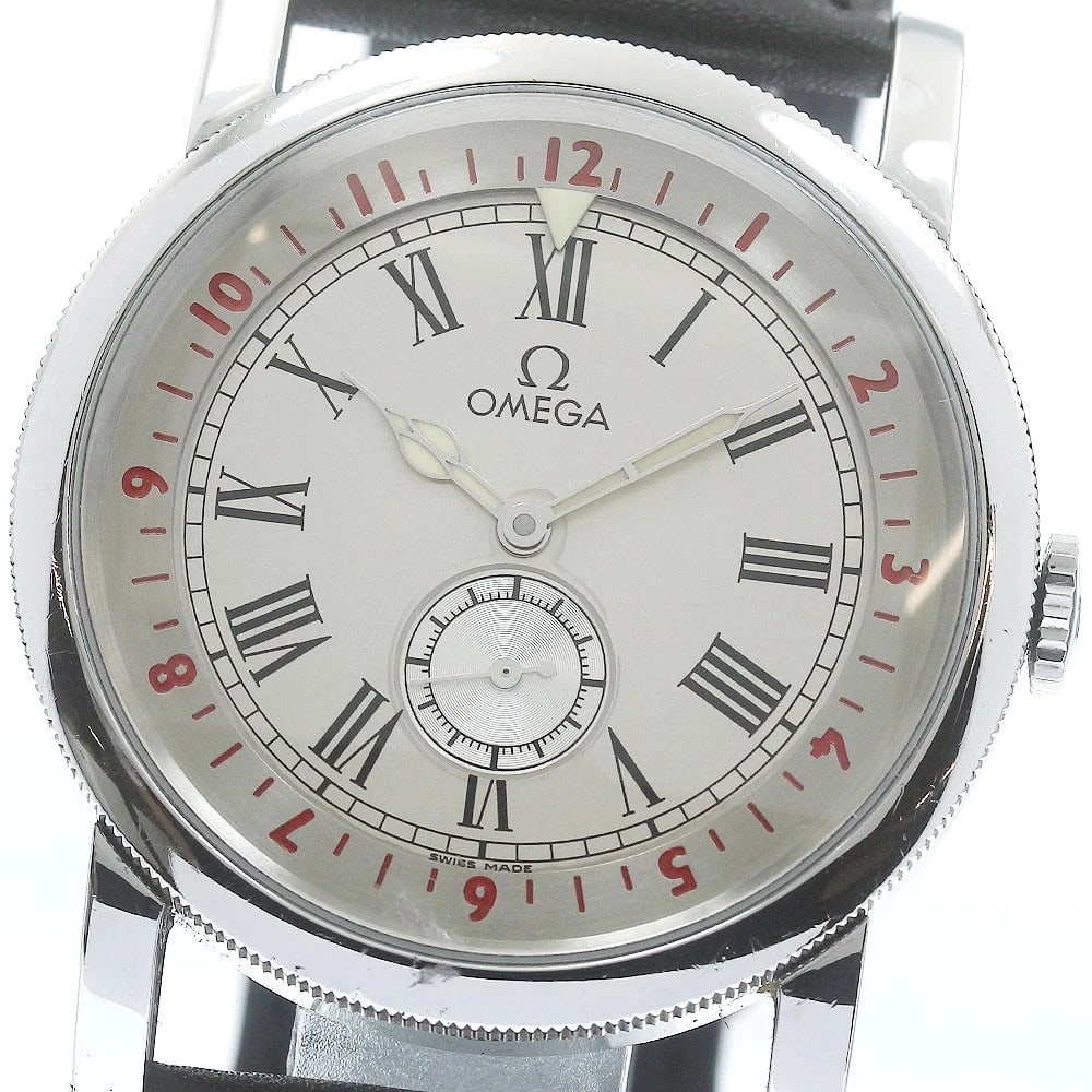 OMEGA PILOT WATCH AUTOMATIC WATCH: OMEGA Pilot watch Automatic Watch Brand: OMEGA Type: Wristwatch Material: Band Material leather, Case Material Stainless Steel Color: Band Color black, Dial Color Silver, Case Color Silver Size: Case
