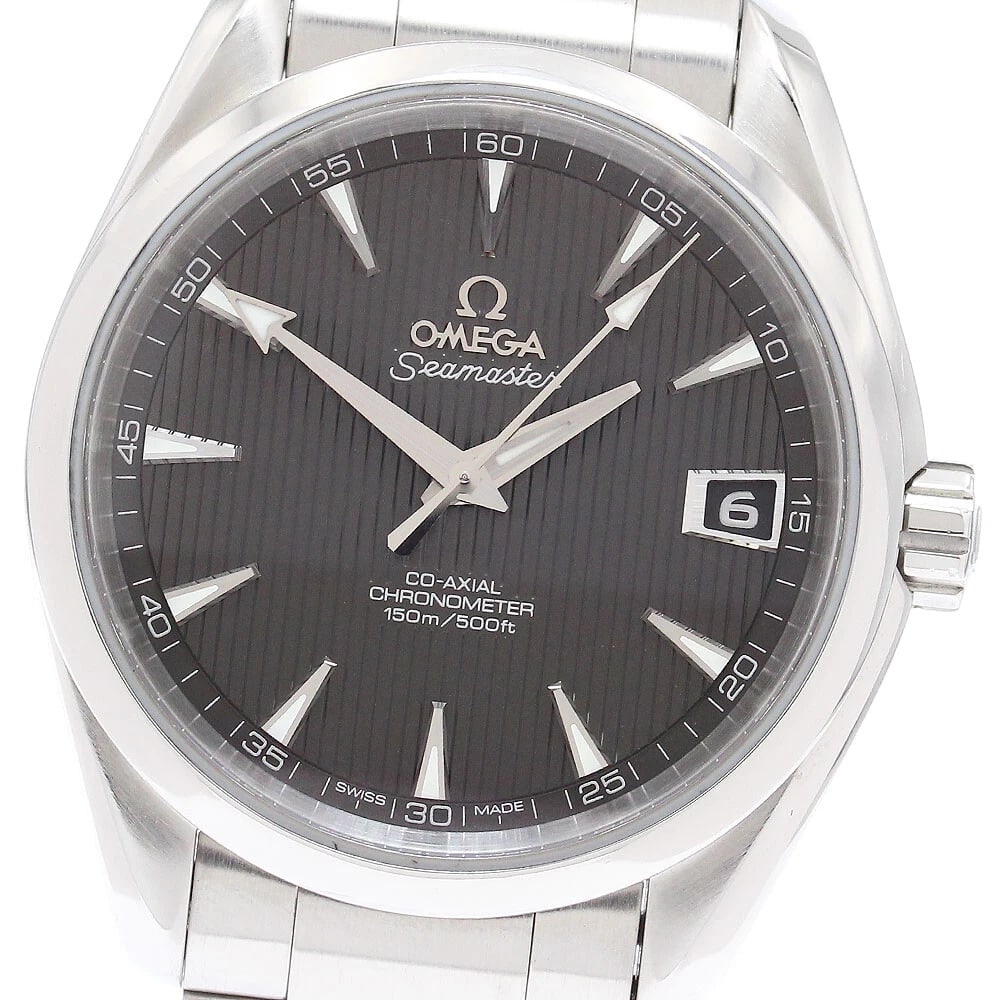 OMEGA SEAMASTER AQUA TERRA COAXIAL AUTOMATIC WATCH: OMEGA Seamaster Aqua Terra Coaxial Automatic Watch Brand: OMEGA Type: Wristwatch Material: Band Material Stainless Steel, Case Material Stainless Steel Color: Band Color Silver, Dial Color black,