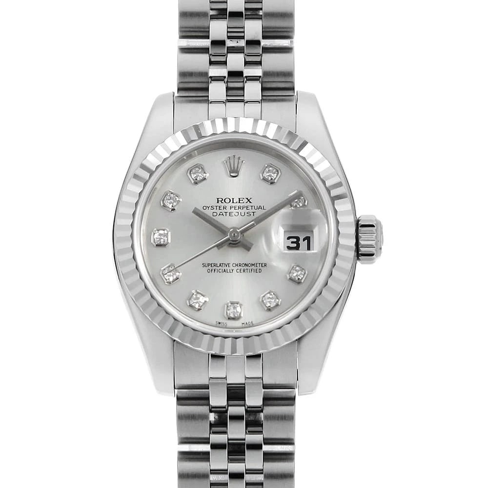 ROLEX DATEJUST DIAMOND SILVER WATCH: ROLEX Datejust Diamond Silver Watch Brand: ROLEX Type: Wrist watch Material: Band Material Stainless Steel, Case Material Stainless Steel/White gold Color: Dial Color Silver Size: Case:W26mm