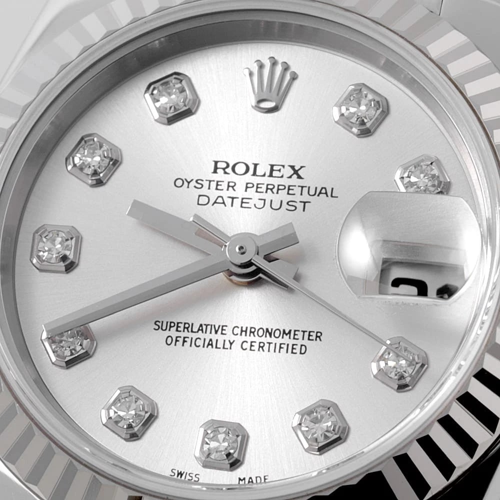 ROLEX DATEJUST DIAMOND SILVER WATCH - 4