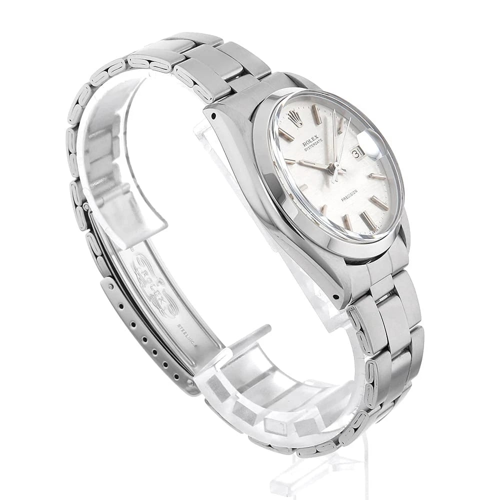 ROLEX OYSTER DATE PRECISION SILVER WATCH - 3