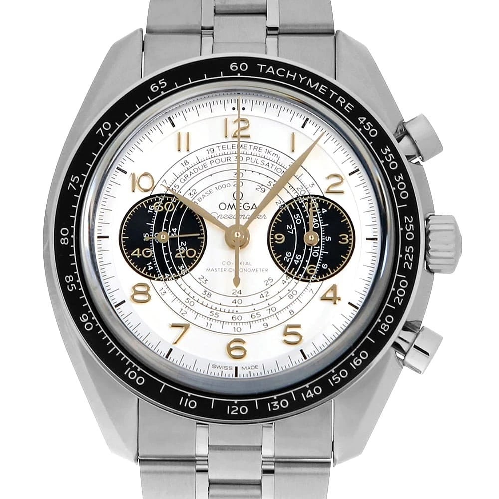 OMEGA SPEEDMASTER CHRONOSCOPE WATCH: OMEGA Speedmaster Chronoscope Watch Brand: OMEGA Type: Wrist watch Material: Band Material Stainless Steel, Case Material Stainless Steel Color: Dial Color Silver Size: Case:W43mm Circumference of