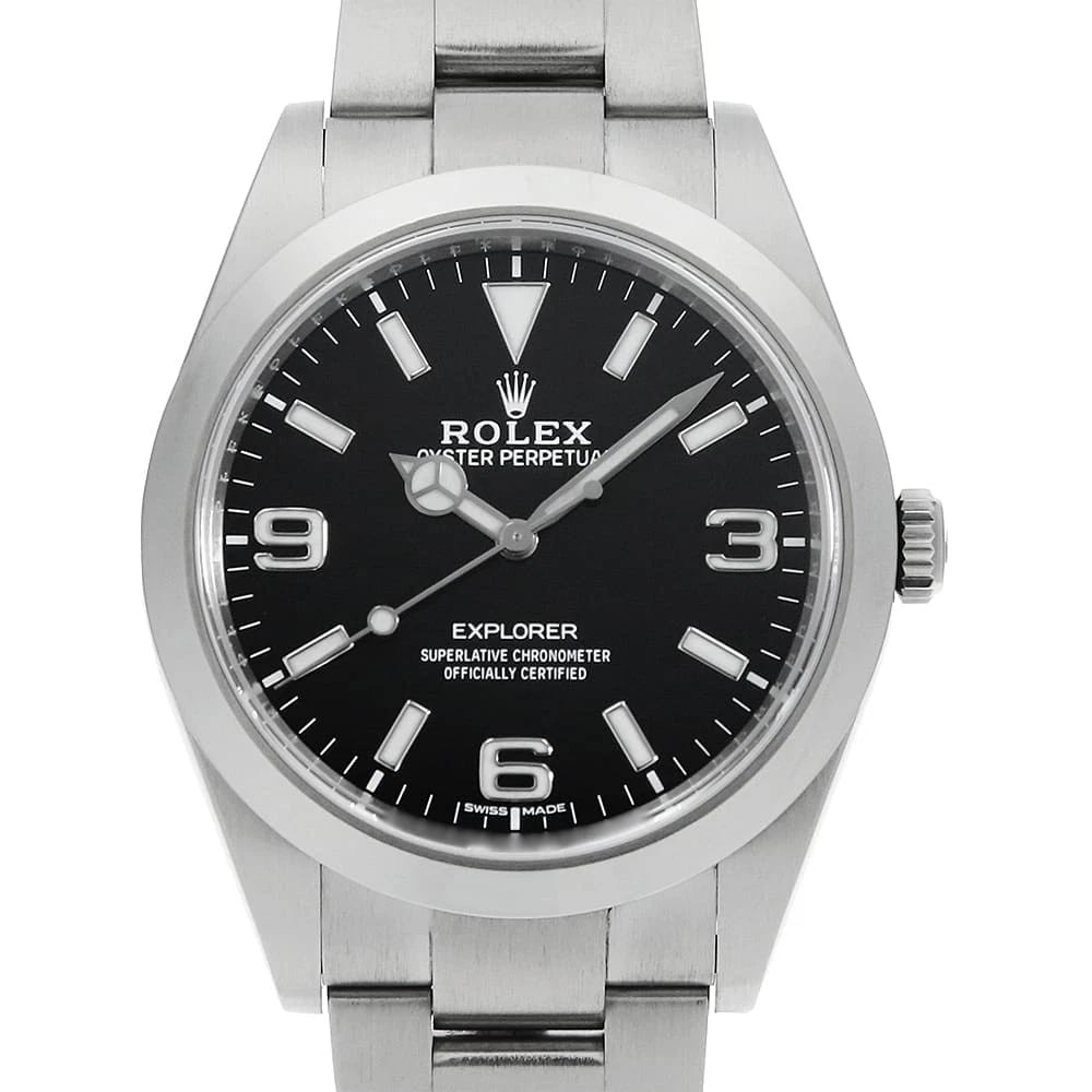 ROLEX EXPLORER LATE MODEL WHITE BLACK WATCH: ROLEX Explorer Late Model White black Watch Brand: ROLEX Type: Wrist watch Material: Band Material Stainless Steel, Case Material Stainless Steel Color: Dial Color Black Size: Case:W39mm