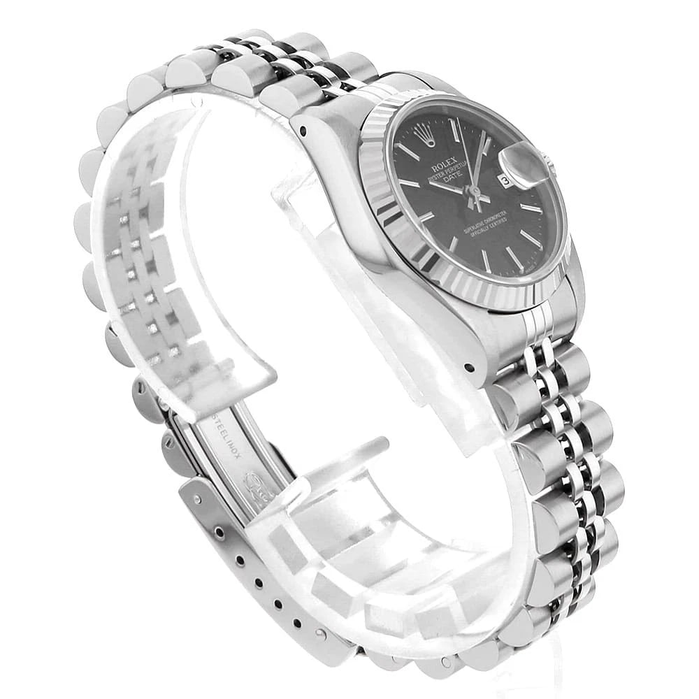 ROLEX DATEJUST BLACK WATCH - 3