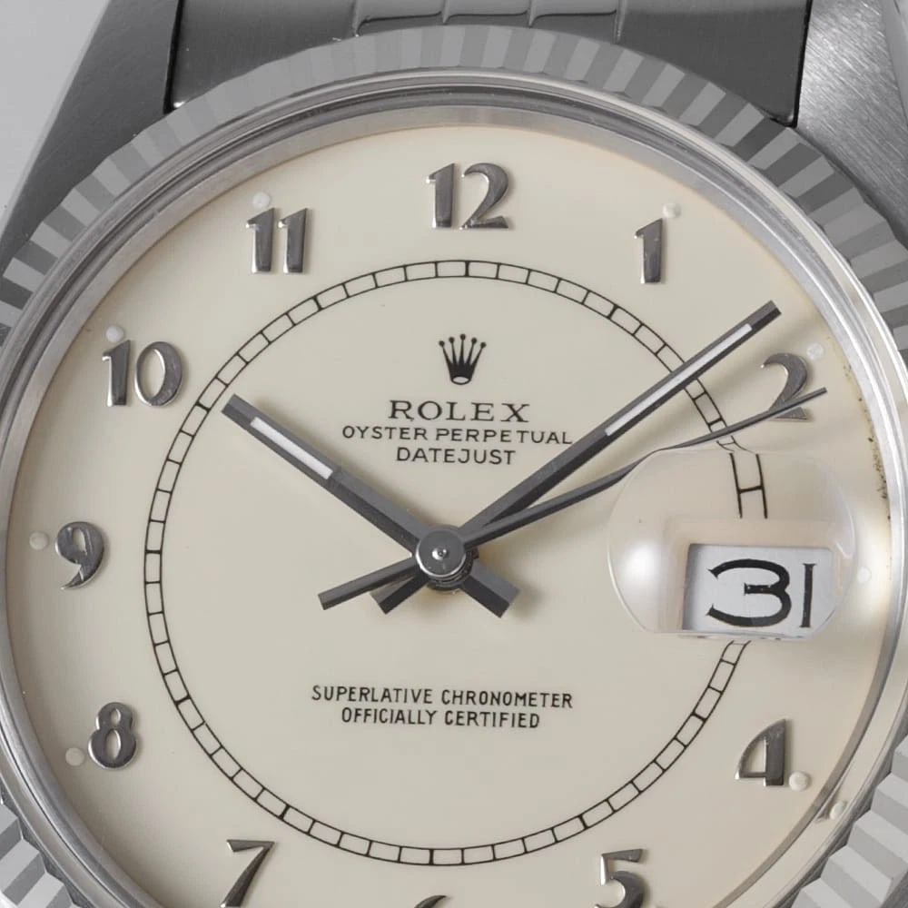 ROLEX DATEJUST IVORY WATCH - 2