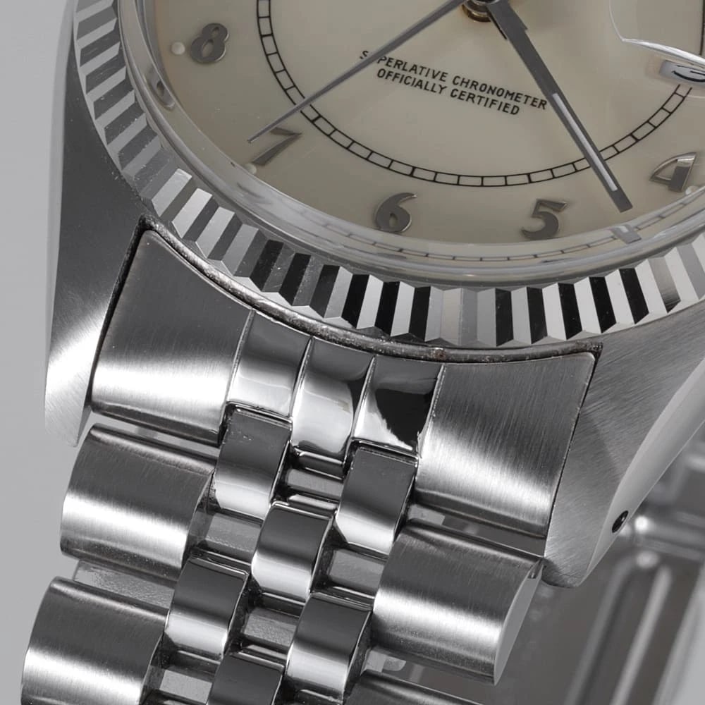 ROLEX DATEJUST IVORY WATCH - 3