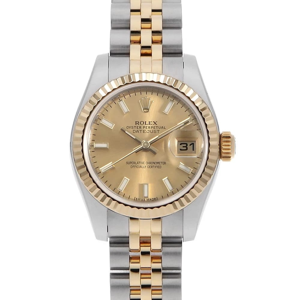 ROLEX DATEJUST CHAMPAGNE WHITE JUBILEE BRACELET WATCH: ROLEX Datejust Champagne White Jubilee bracelet Watch Brand: ROLEX Type: Wrist watch Material: Band Material Stainless Steel/Yellow Gold, Case Material Stainless Steel/Yellow Gold Color: Dial Color