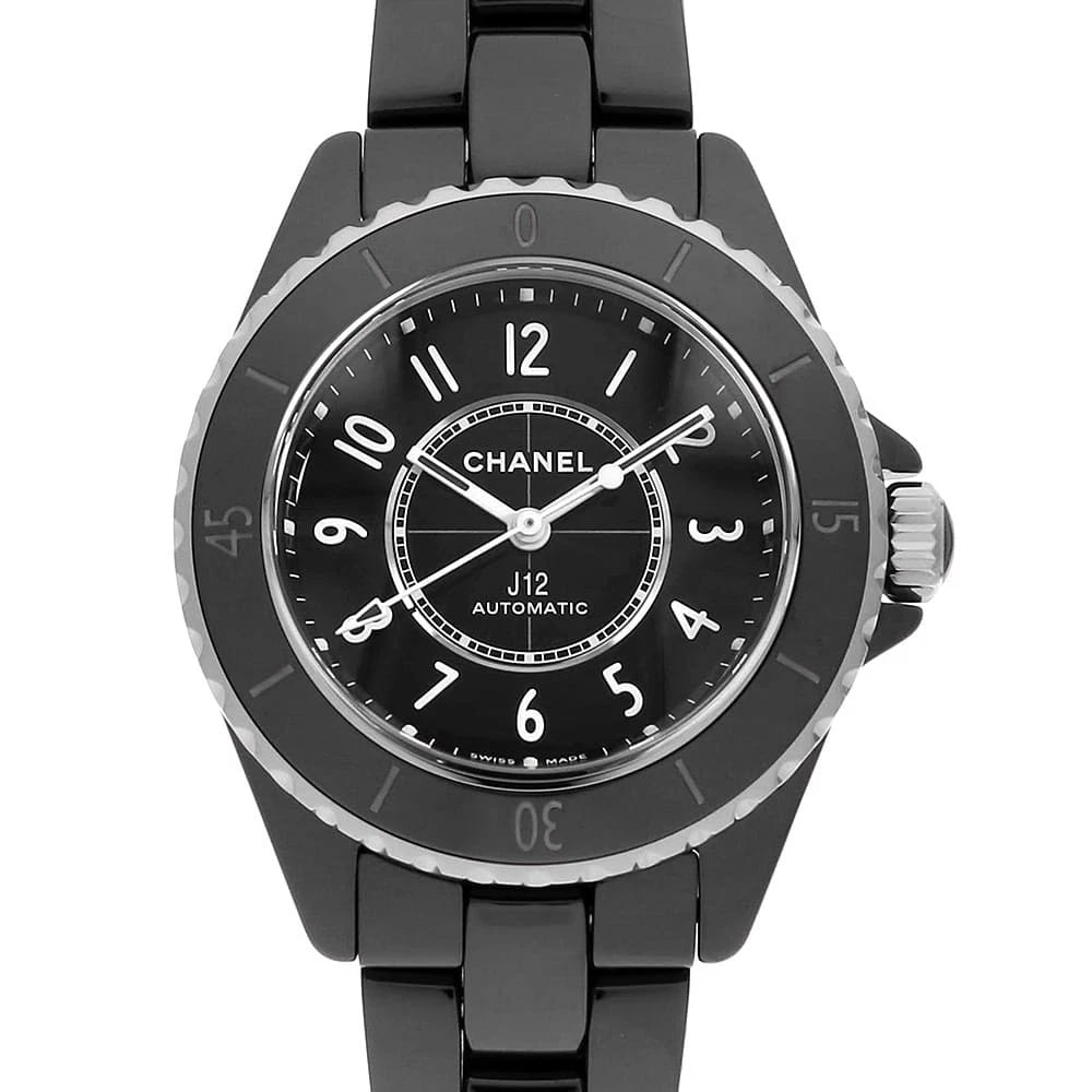 CHANEL J12 CALIBRE WATCH: CHANEL J12 Calibre Watch Brand: CHANEL Type: Wrist watch Material: Band Material Ceramic, Case Material Ceramic Color: Dial Color Black Size: Case:W33mm Circumference of Wrist:17cm Accessories: No