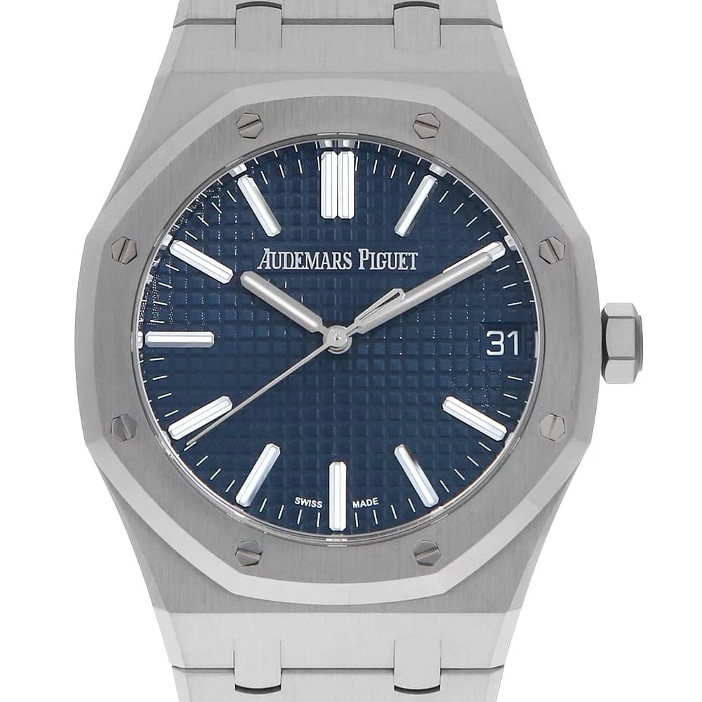 AUDEMARS PIGUET ROYAL OAK AUTOMATIC WATCH: AUDEMARS PIGUET Royal Oak Automatic Watch Brand: AUDEMARS PIGUET Type: Wrist watch Material: Band Material Stainless Steel, Case Material Stainless Steel Color: Dial Color Blue Size: Case:W41mm