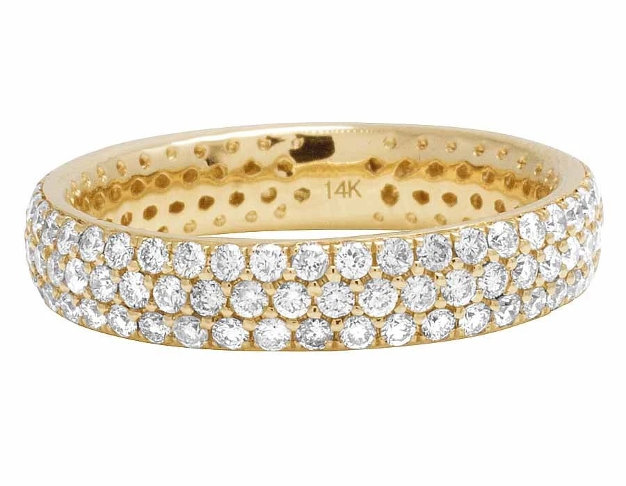 DIAMOND 3 ROW ETERNITY WEDDING RING - 3
