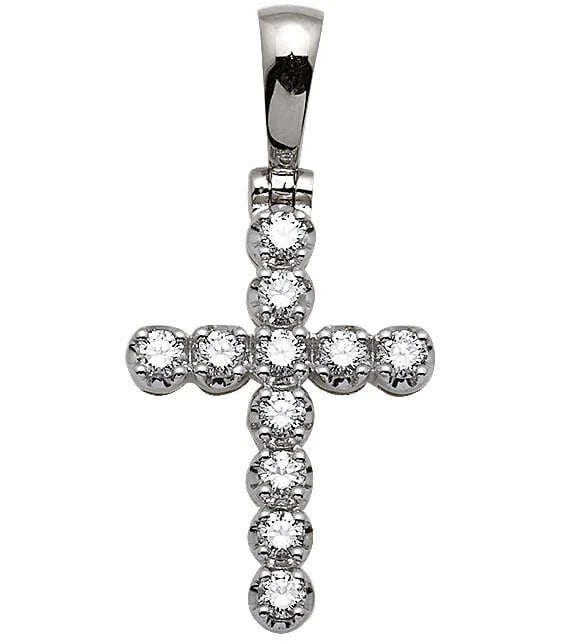 UNISEX ONE ROW CROSS GENUINE PENDANT CHARM: Unisex One Row Cross Genuine Pendant Charm Brand: None Type/Style: Necklace Material: 10k White Gold Color: White Gold Size: Dimension 38mm x 18mm Accessories: None Accessories Notice: When