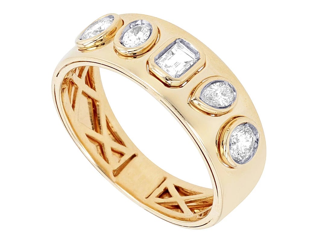 BEZEL SET DIAMOND ENGAGEMENT / WEDDING RING - 3