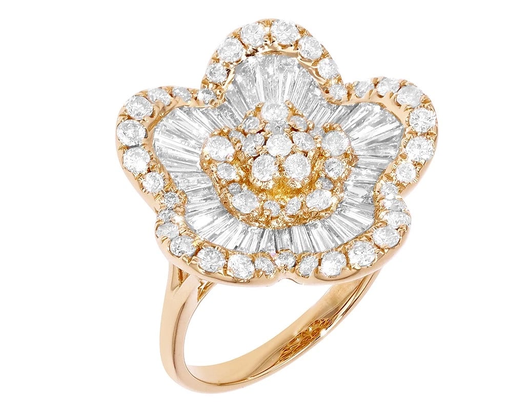 BAGUETTE FLOWER DIAMOND RING (1 of 4)